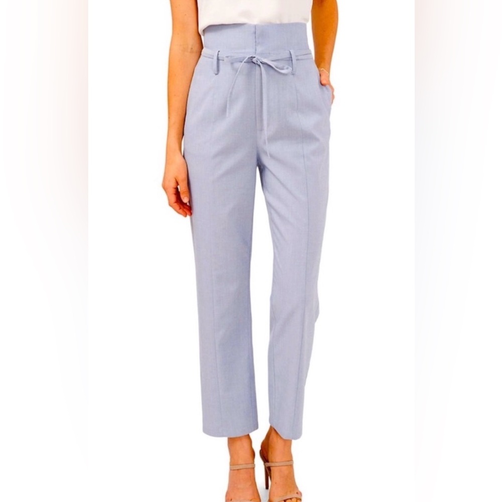 1. State High-Waist Light Blue Paperbag Trousers Sz 14 ankle length
